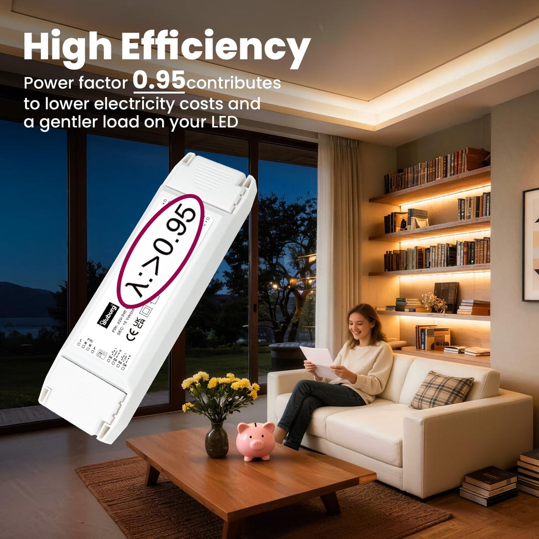 illuburg LED Trafo 24V 120W Dimmbar DALI Push 0-10V Flickerfree LED Netzteil Treiber Driver Power Su