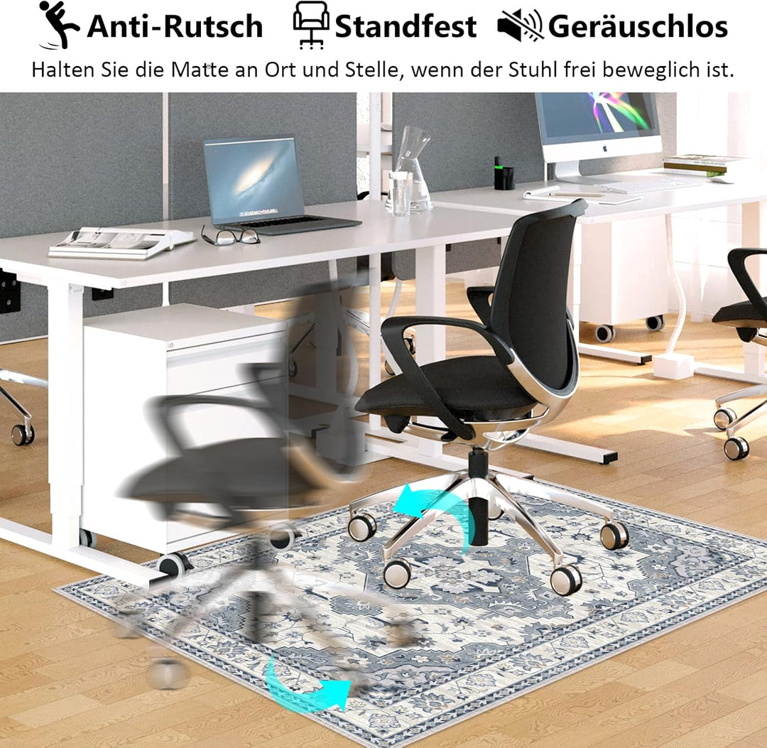 Bodenschutzmatte Bürostuhl 90X120 cm: Luxuriöse Bedruckter Stoff Bürostuhl Unterlage für Parkett und