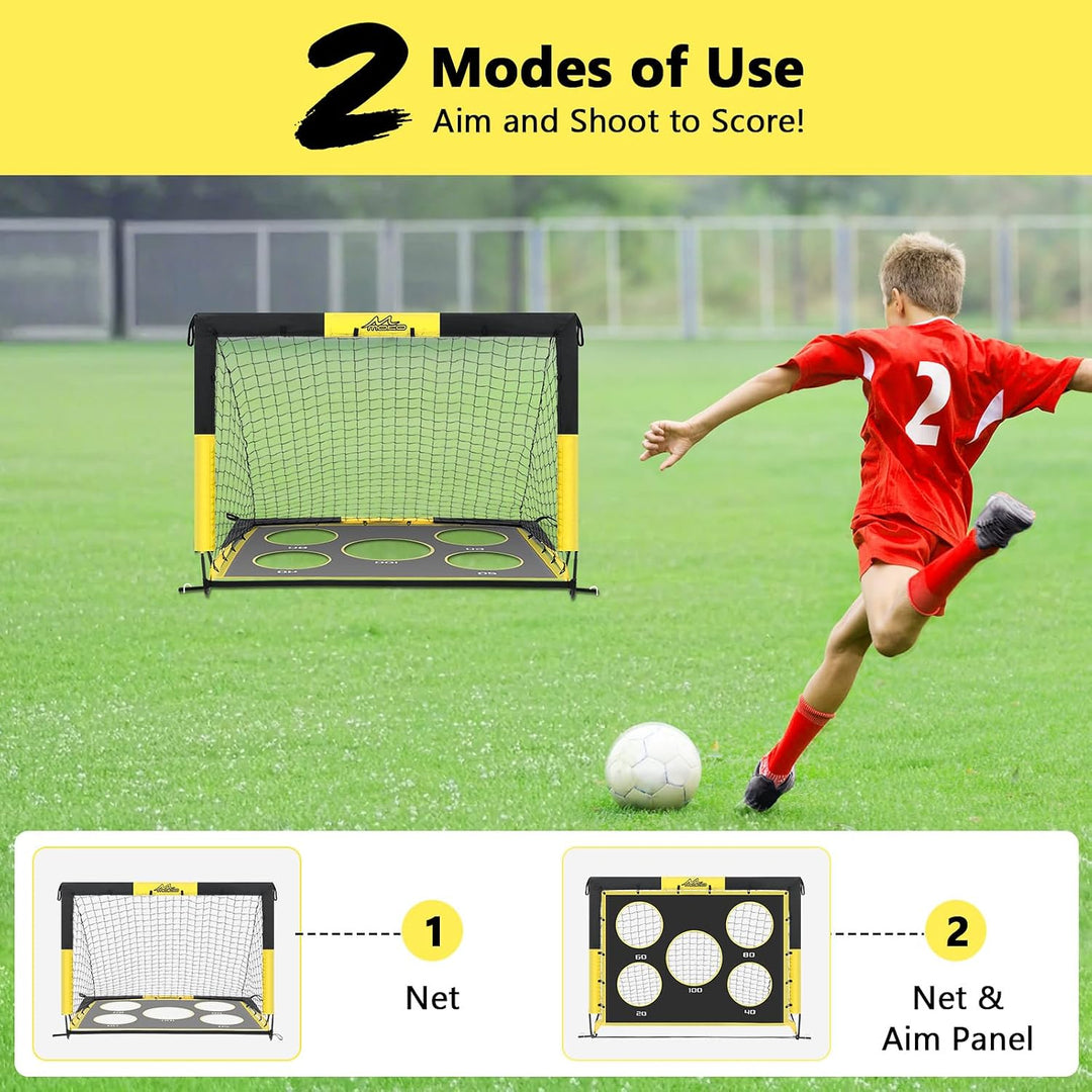 MoKo Fussballtore für den Garten, 150×120 cm Grosses Pop-up-Tornetz mit Zieltafel, Tragbare Fussball
