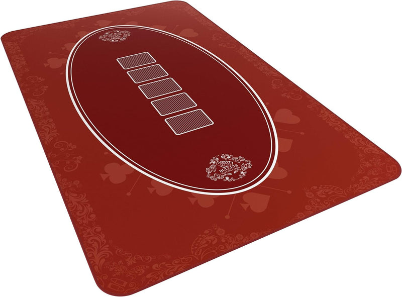 Bullets Playing Cards Designer Pokermatte rot in 100 x 60cm - für den eigenen Pokertisch - Deluxe Po