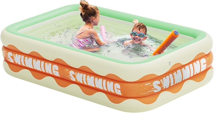 Aufblasbarer Familienpool Rectangular Pool Planschbecken Kinder Erwachsene Aufstellpool Für Partys G