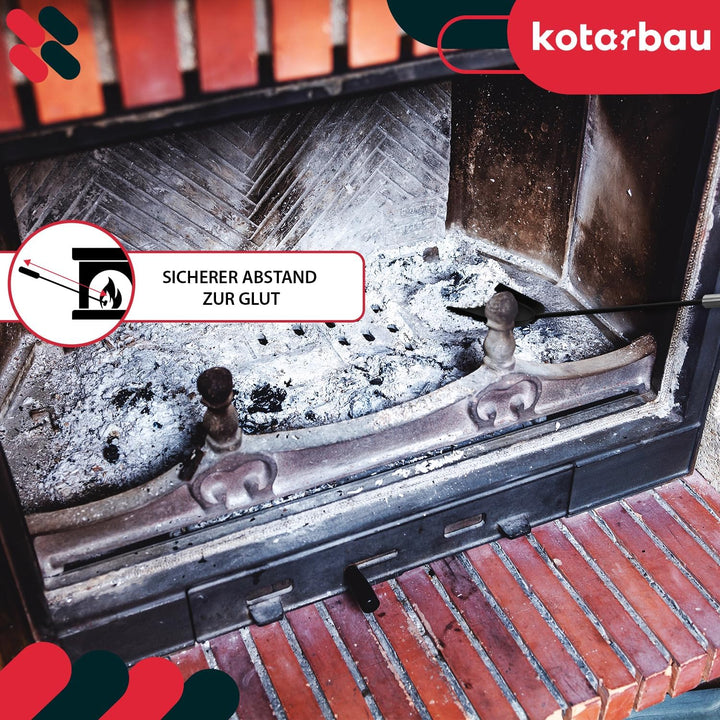 KOTARBAU® Kaminbesteck Schwarz Modern Ofenbesteck Stahl Kaminofen Zubehör Kamingarnitur Set Bürste S