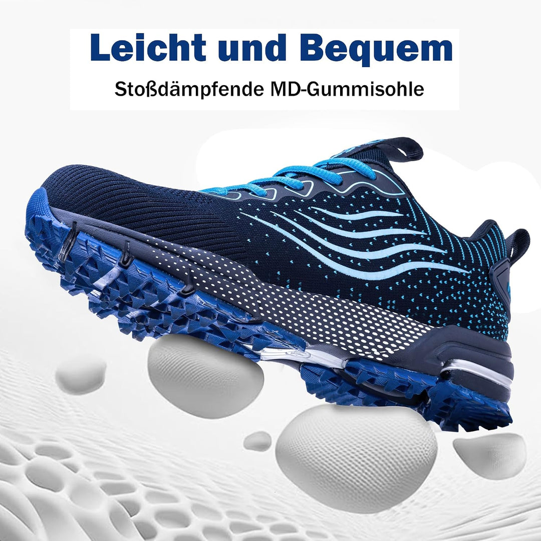 ISOOUS Sicherheitsschuhe Herren Damen Arbeitsschuhe Leicht Atmungsaktiv Rutschfest Stahlkappe Schutz