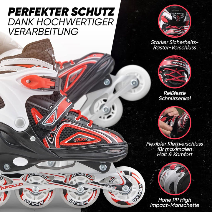 Apollo Super Blades, grössenverstellbare Inline Skates für Damen und Kinder, Inliner für Erwachsene,