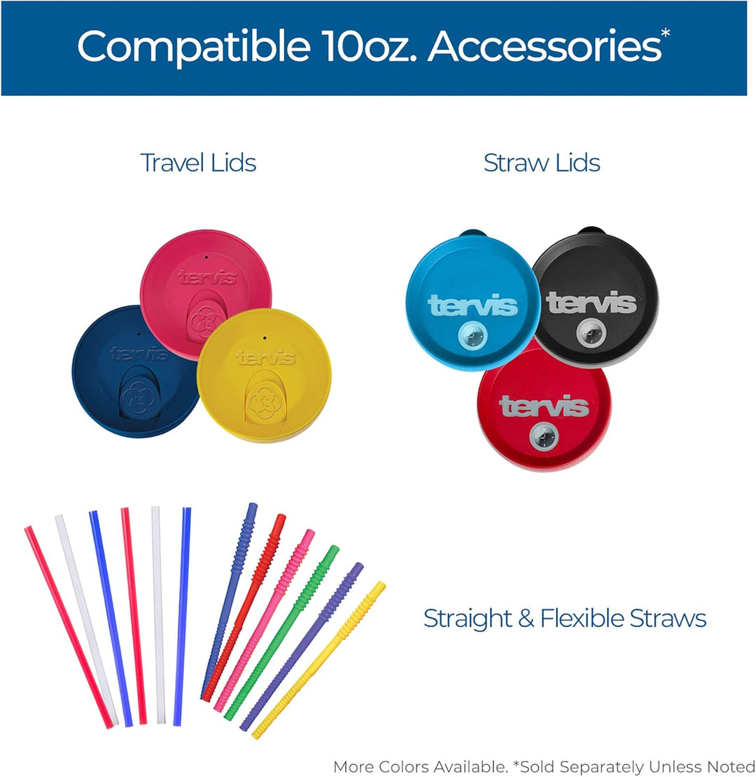 Tervis Dinosaurier-Becher, isoliert, Kunststoff, transparent 10oz Wavy - Blue Lid Klar - Tritan, 10o