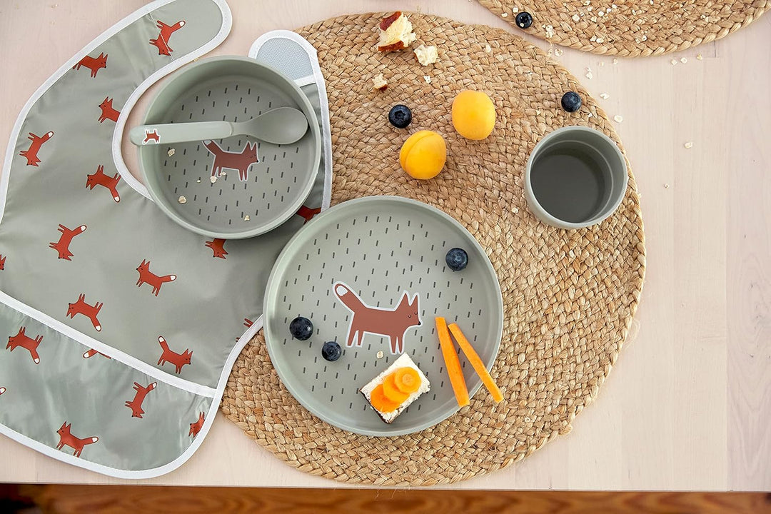LÄSSIG Kindergeschirr Set (Teller, Becher, Schälchen, Löffel) ohne , BPA-frei, für Spülmaschine und