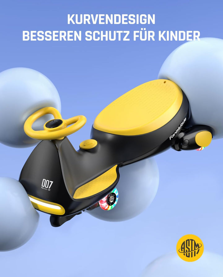 FanttikRide N7 Pro Kinder Elektroauto, Elektrisches Rutschauto mit Pedal, Typ C aufladbar Batterie K
