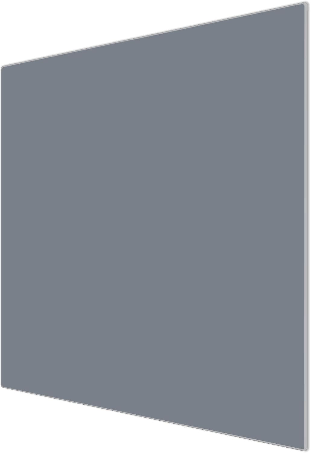 banjado® Herdabdeckplatte Glas 1-teilig 60x52 cm/Schneidebrett Herdabdeckung mit Motiv Silber Metall