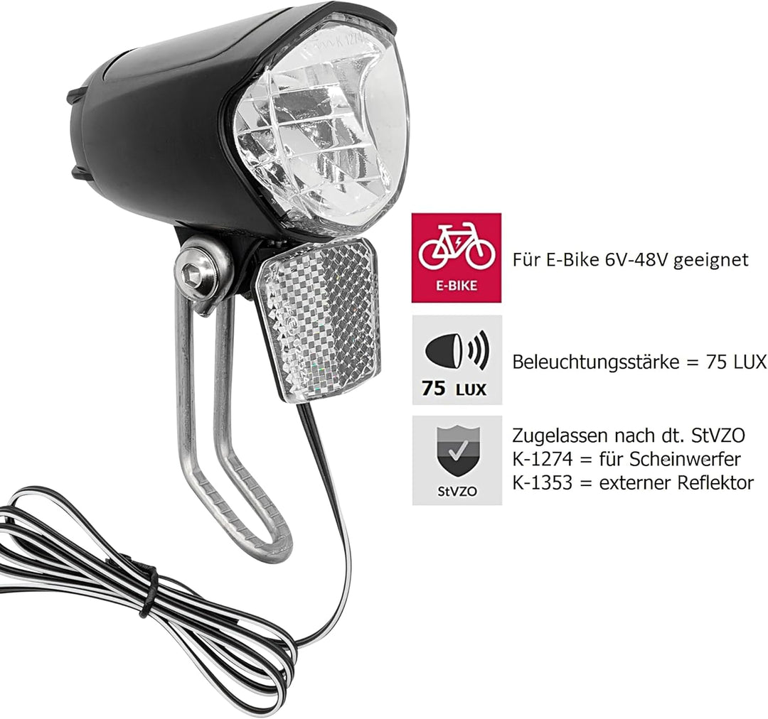 P4B | LED Fahrradlicht | Mit Standlicht | Inkl. Reflektor und NIRO Halter | StVZO zugelassen | Sprit