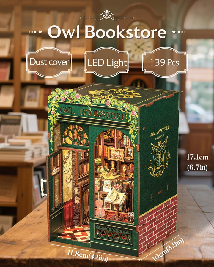 CUTEBEE Book Nook Kit - DIY Miniatur Haus Kit für Erwachsene, Jugendliche und Anfänger, DIY House Bi