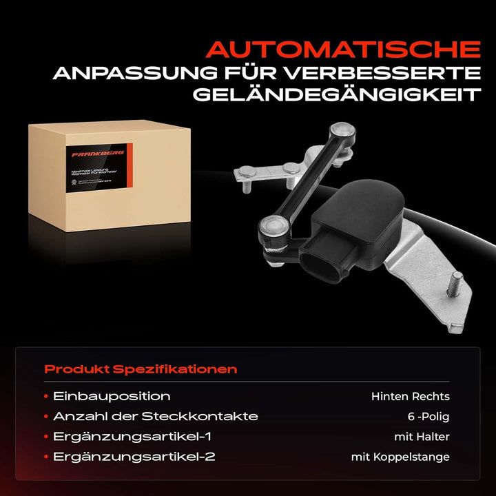 Frankberg Höhensensor Niveausensor Hinten Rechts Kompatibel mit S80 II 124 2006-2016 V70 III 135 200