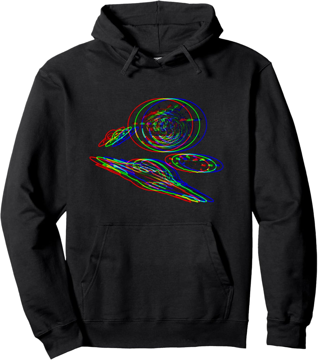 Vintage Retro UFOs Pullover Hoodie