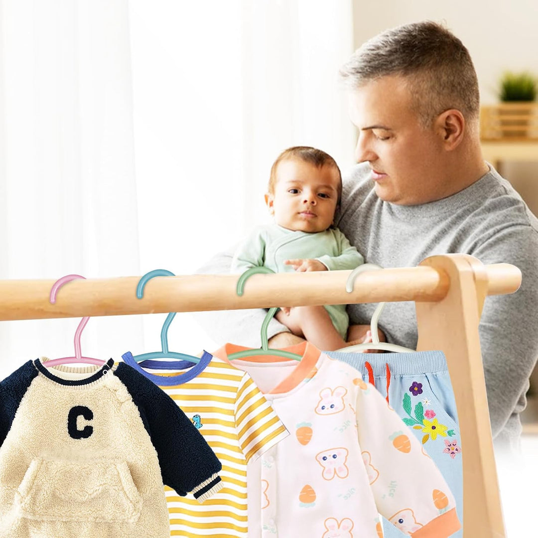 40 Stück Set Kleiderbügel Kinder, Kinderkleiderbügel aus Kunststoff rutschfest, Baby Kleiderbügel Lä