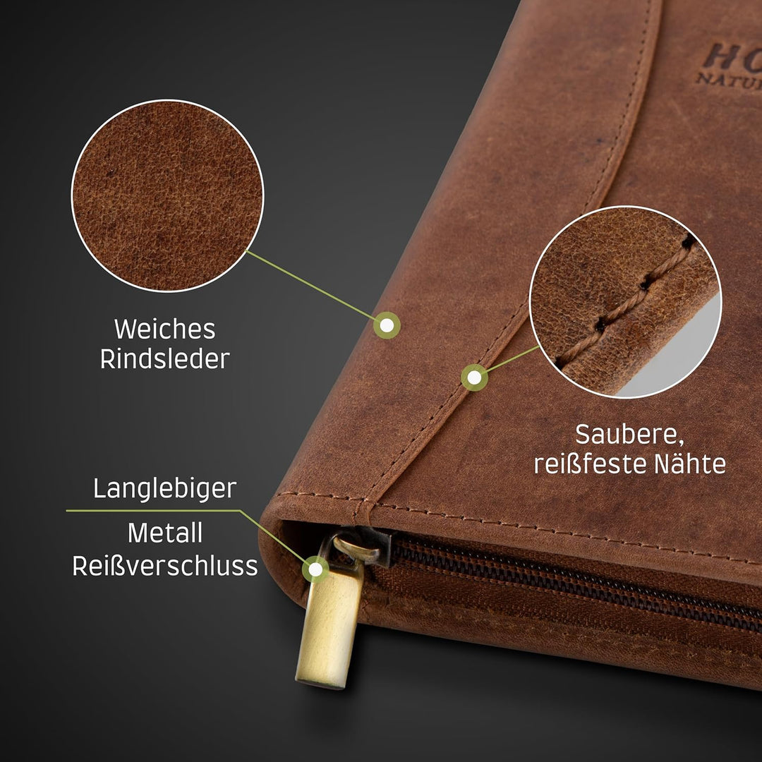 HOLZHELD Schnitzwerkzeug -Set (16-teilig) in hochwertig verarb. Ledertasche. Schnitzset mit hochwert
