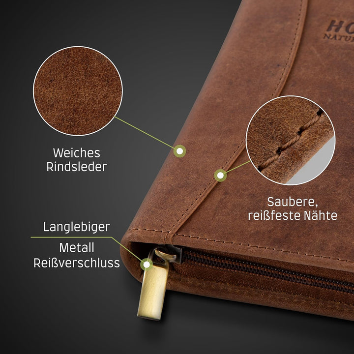 HOLZHELD Schnitzwerkzeug -Set (16-teilig) in hochwertig verarb. Ledertasche. Schnitzset mit hochwert