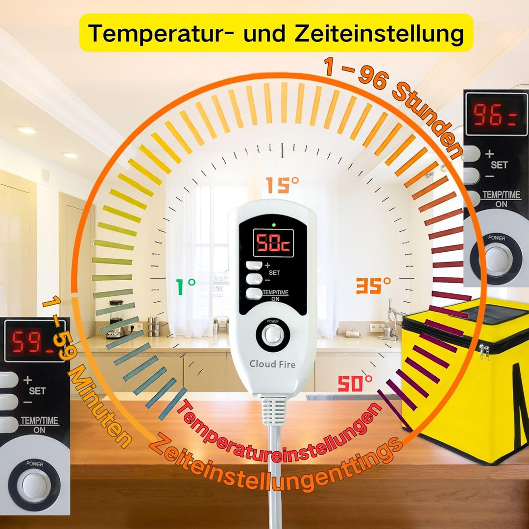 Cloud Fire Dough Proofing Box 150W Heizplatte mit Temperatursteuerung und Faltfunktion – Gärbox für