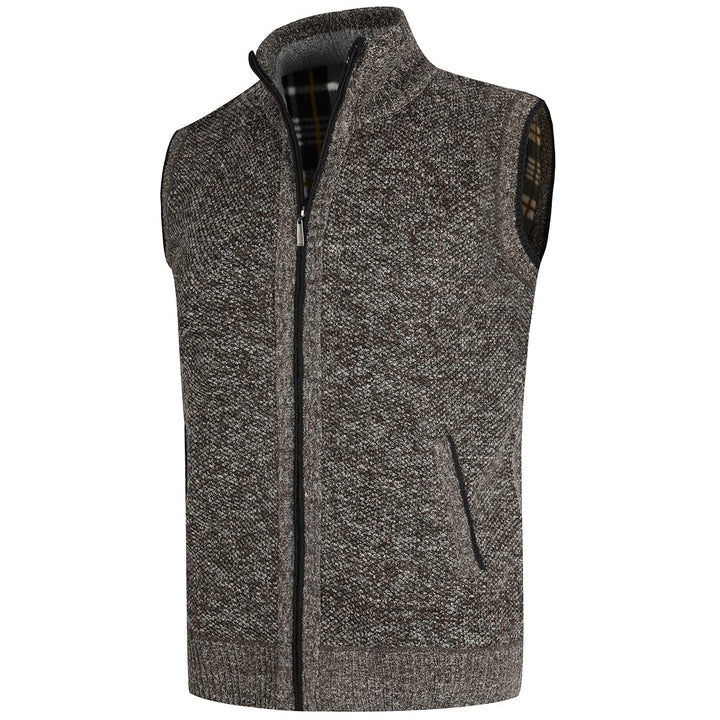 YOUTHUP Herren Weste Fleece Fütterung Winter Frühling Strickjacke Ärmellose Fleecejacke Stehkragen S