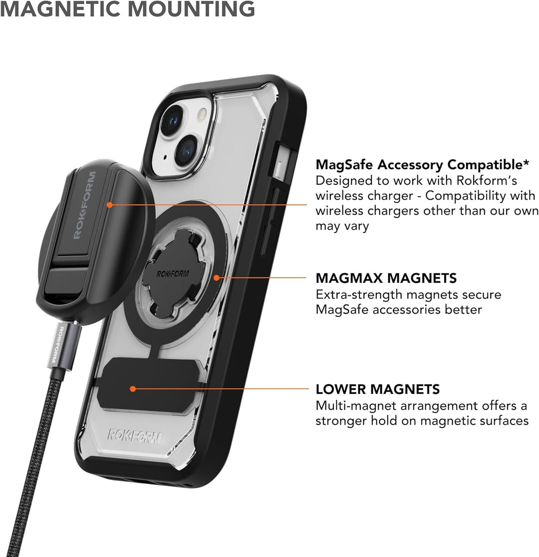 ROKFORM Rokform - iPhone 15 Hülle, Crystal Series, magnetische klare iPhone 15 Hülle mit RokLock Dre