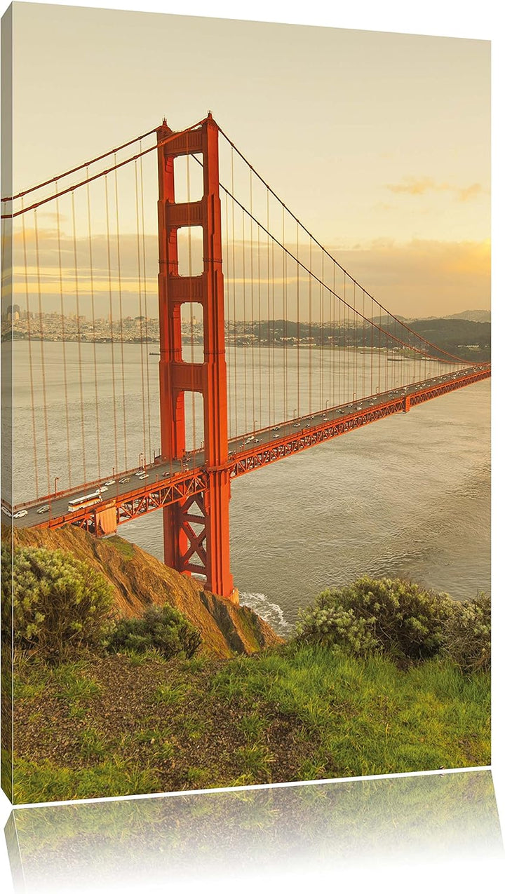 Pixxprint Golden Gate Bridge San Francisco als Leinwandbild/Grösse: 100x70 / Wandbild/Kunstdruck/fer