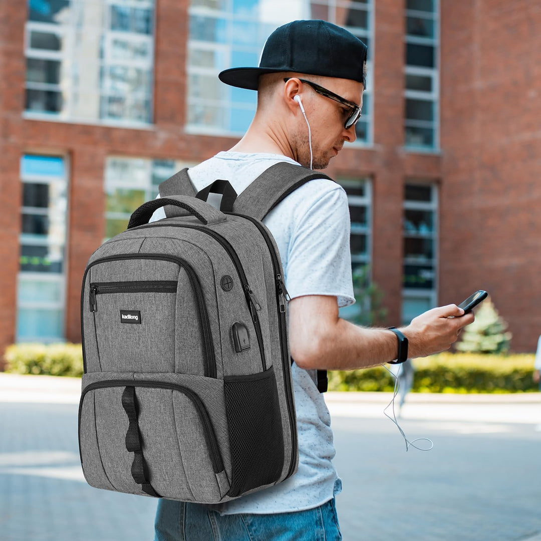 kadilong Schulrucksack Jungen Teenager Rucksack Herren für Uni Arbeit Studium Arbeit,15.6 Zoll Lapto