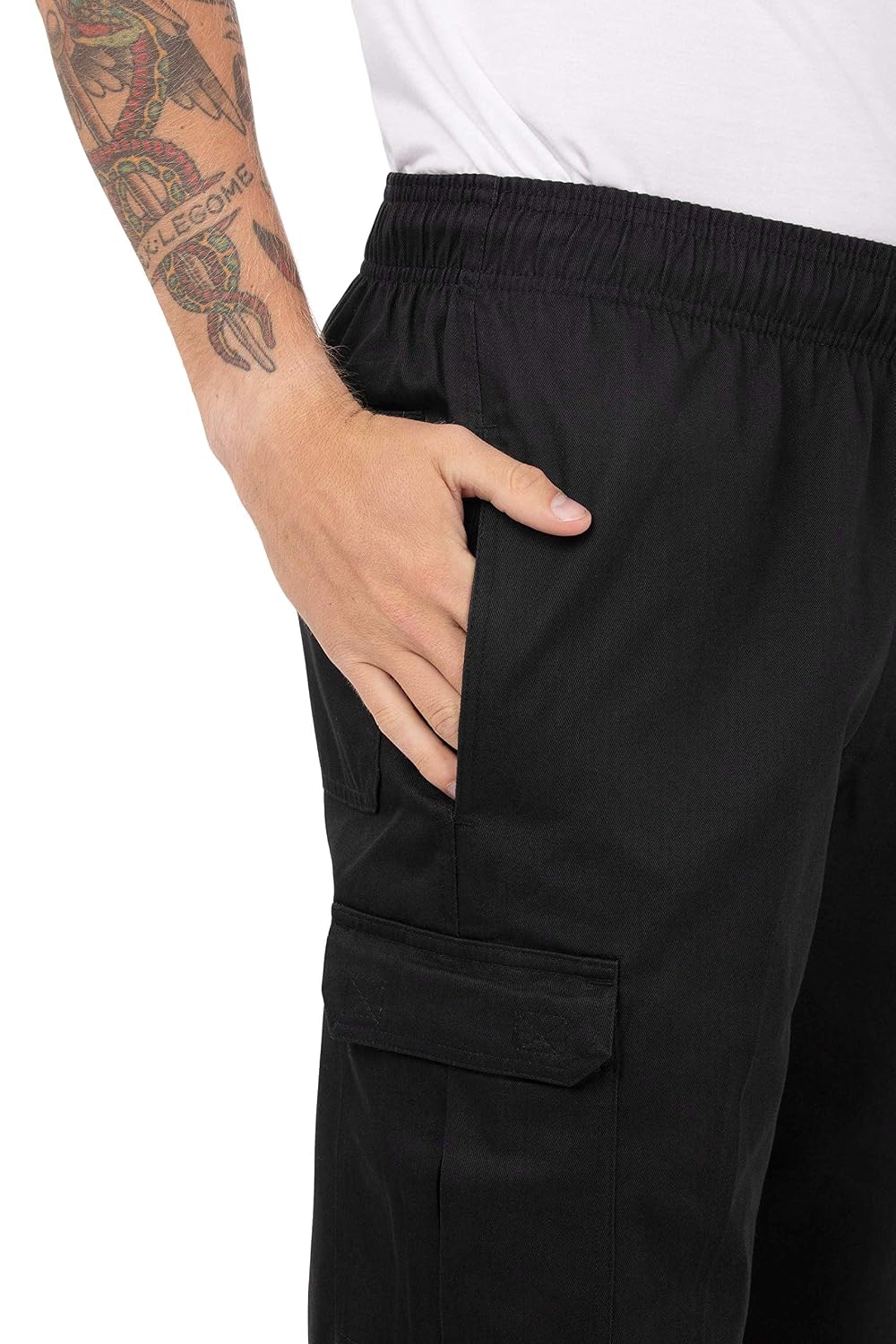 Chef Works Unisex Classic Fit Cargo Kochhose Schwarz, Grösse: L / Large, Bundweite: 38 - 40 Zoll, Sc