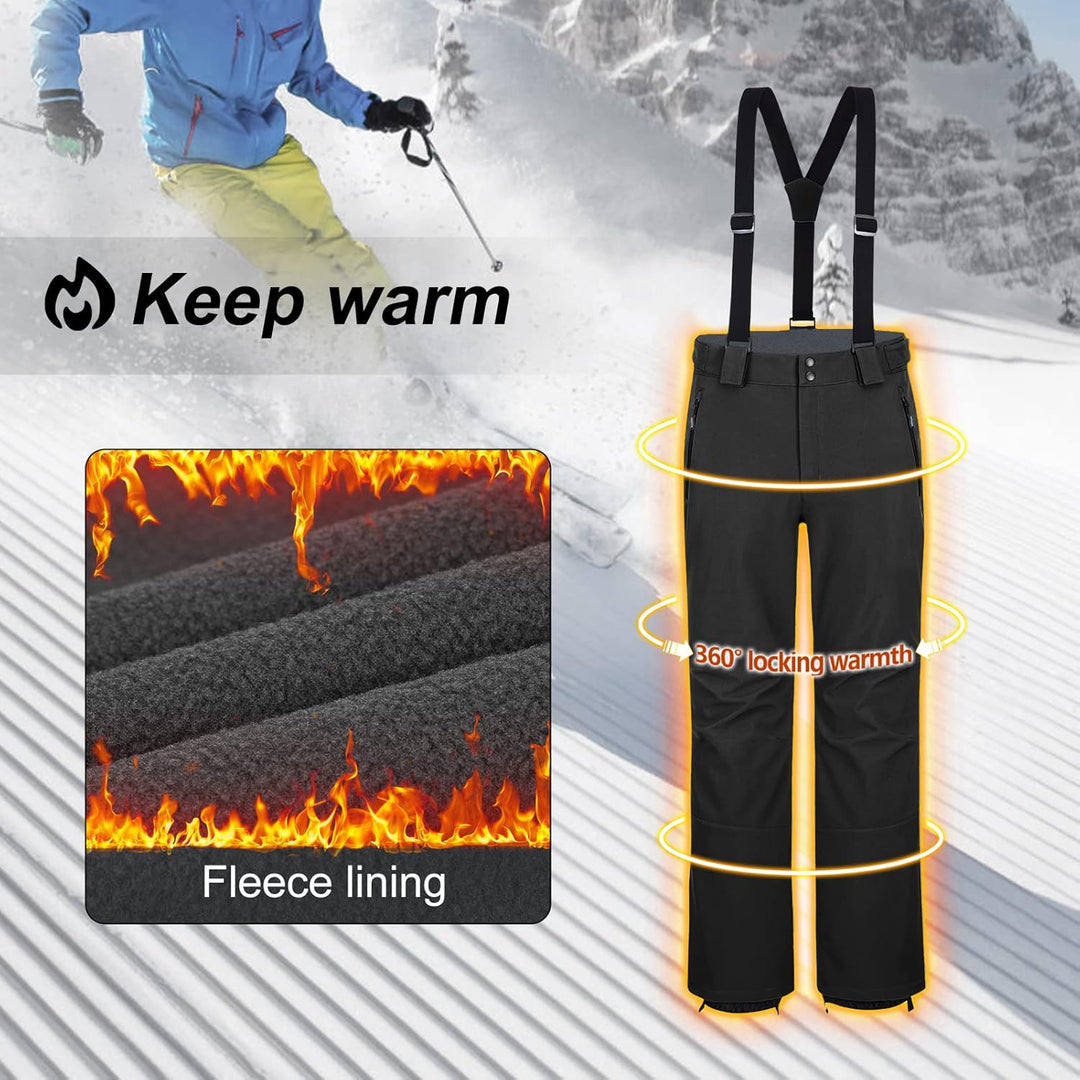 33,000ft Herren Skihose Hosenträgerhose Outdoorhose Wasserdicht Winddichte Softshellhose Warme Gefüt