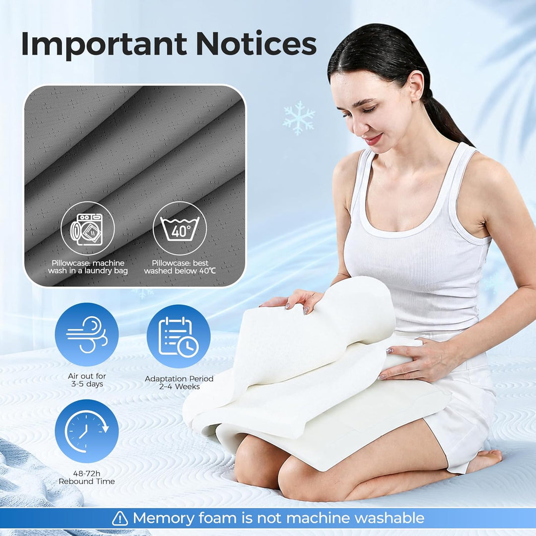 Elviros Memory Foam Kissen, Verstellbares Ergonomisches Kopfkissen gegen Nackenschmerzen, Nackenstüt