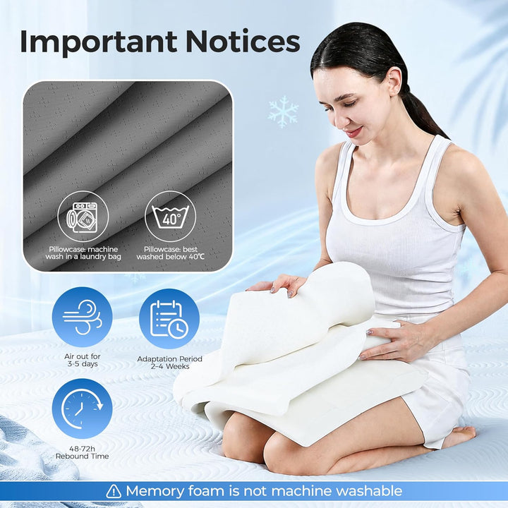 Elviros Memory Foam Kissen, Verstellbares Ergonomisches Kopfkissen gegen Nackenschmerzen, Nackenstüt