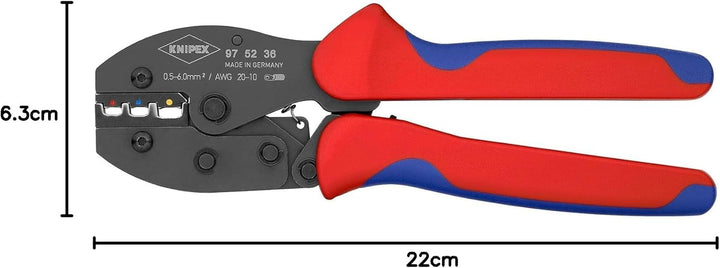 Knipex PreciForce® Crimpzange brüniert, mit Mehrkomponenten-Hüllen 220 mm 97 52 36 Single, Single