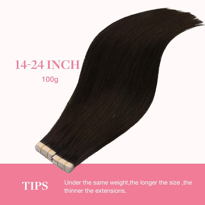 GOO GOO Tape in Extensions Echthaar, Tape Extensions Echthaar, 35cm 100g 40pcs, Extensions Echthaar,