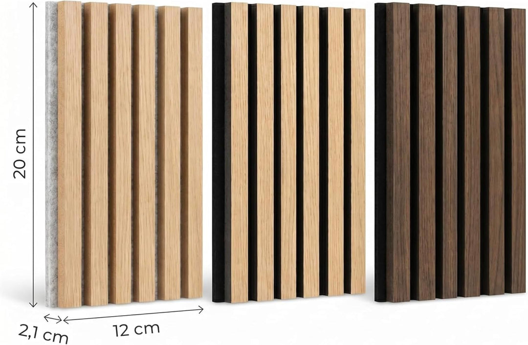 Akustikpaneele Holz Wandregal aus Echtholz Eiche &amp; Akustikfilz (Holz &amp; Akustitkfilz, Produktmuster)