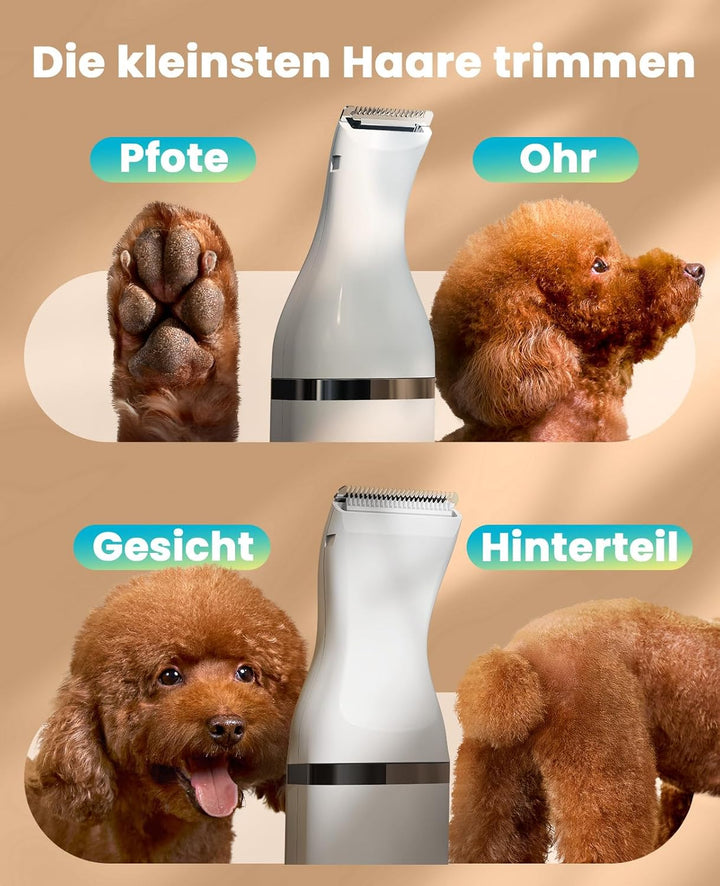 oneisall Pfotentrimmer für hunde mit Doppelklingen, 2-Gang schermaschine hund pfoten Leise hundesche