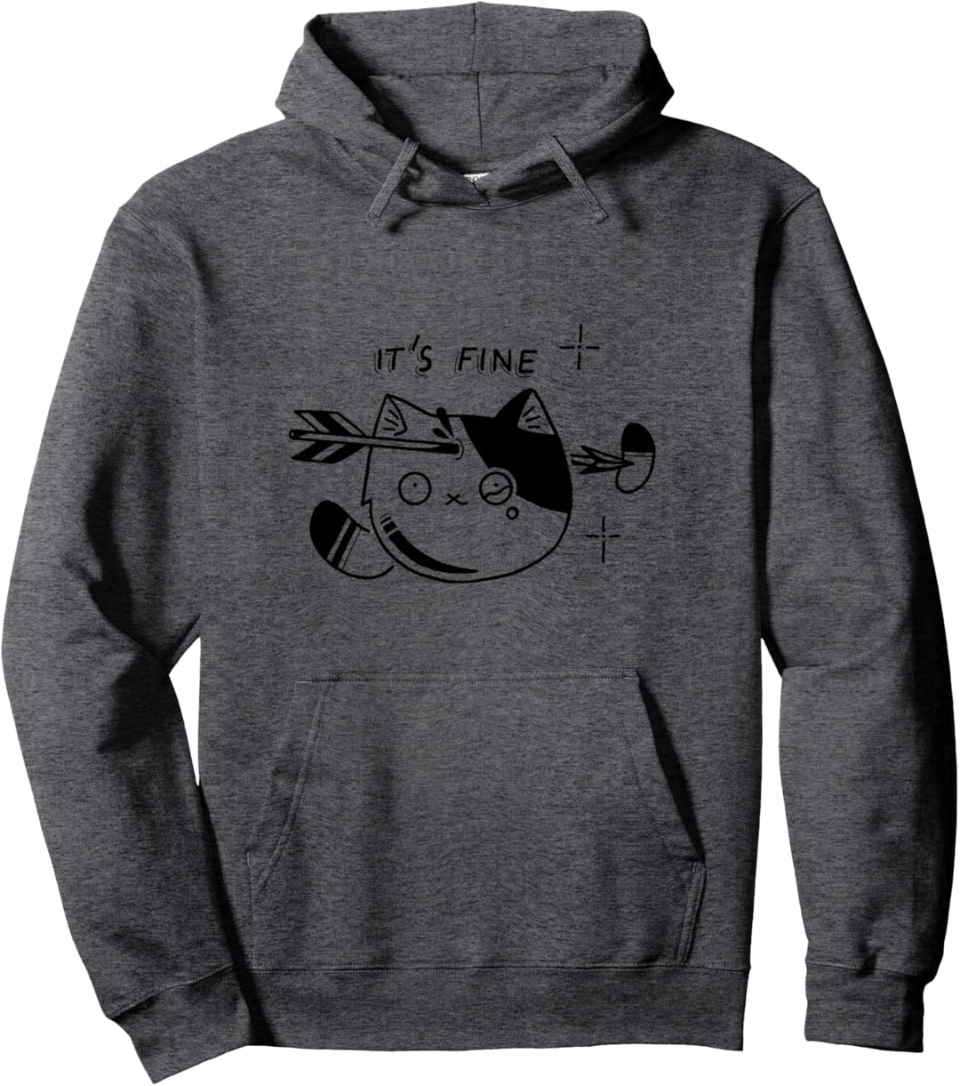 It's fine Katze Pfeil Kopf Geschenk Anime Katzen-Fan Lustig Pullover Hoodie