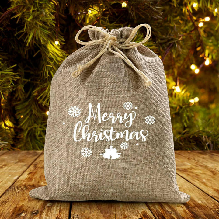 25 Stück Sackleinen-Geschenkbeutel mit Kordelzug und Geschenkanhängern & Schnur, 17x22 cm Party-Favo