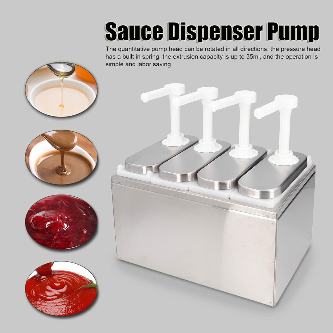 Saucenspender, 1 l, Sossenspender Pumpe, mit Sockel, Abnehmbar, für Ketchup, Salatdressing, Sojasauc