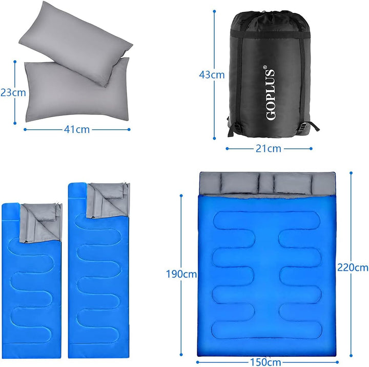 GOPLUS Schlafsack Deckenschlafsack Hüttenschlafsack Doppelschlafsack Reiseschlafsack Trekkingschlafs