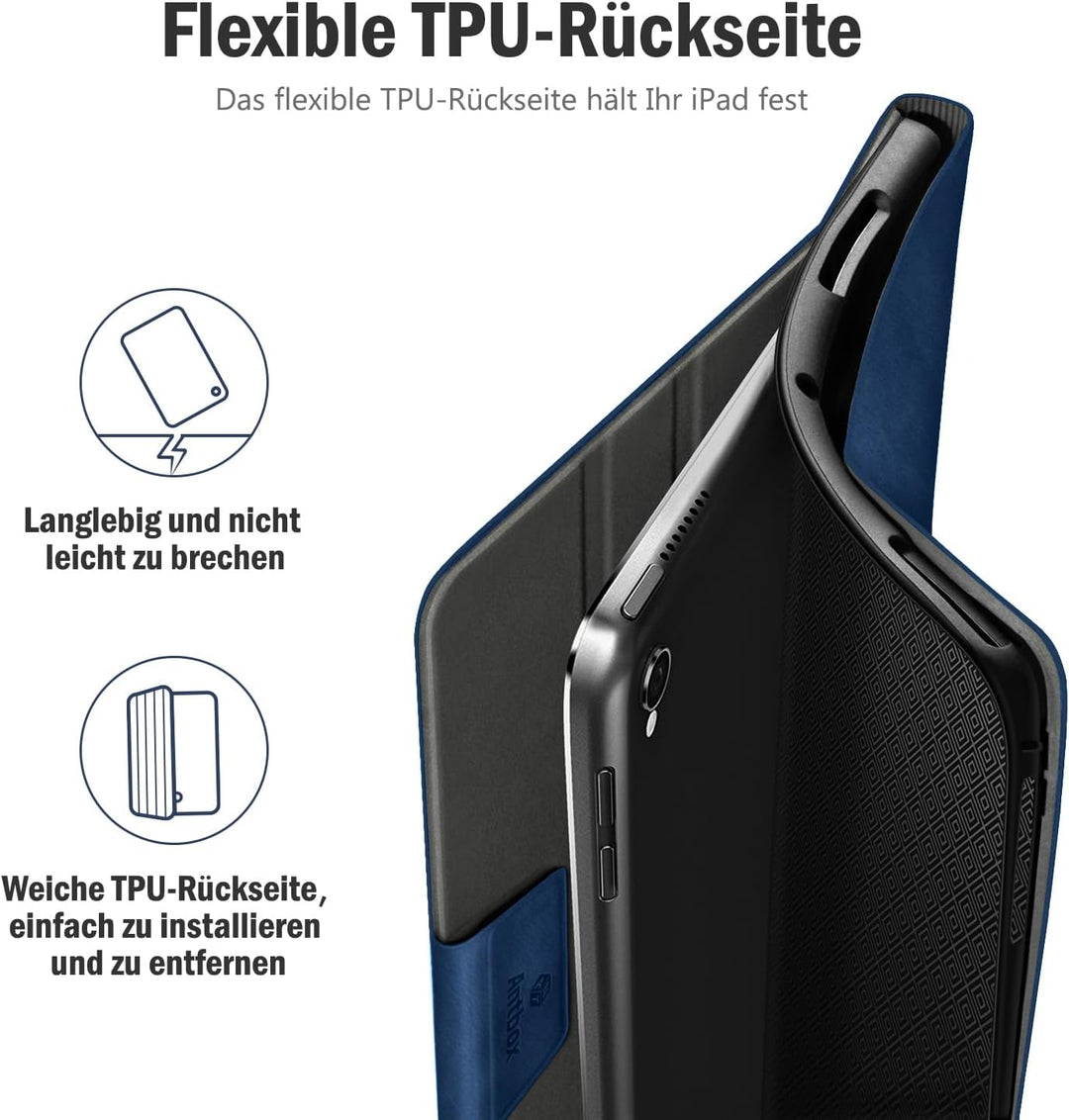 Antbox iPad 9.7 Zoll 2018/2017 Hülle mit Apple Pencil Halter Auto Schlaf/Wach Funktion PU Ledertasch