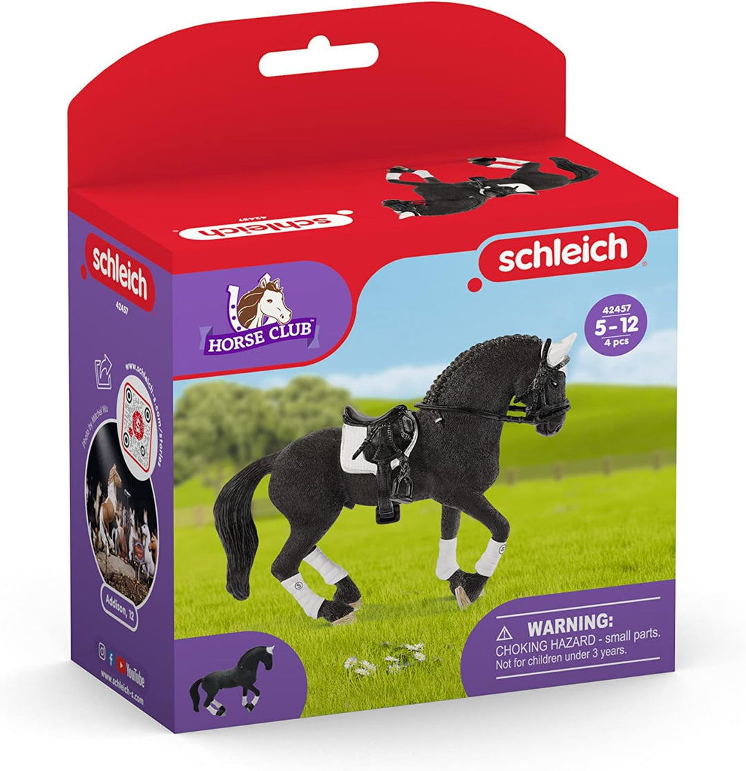SCHLEICH Horse Club 42457 4-TLG Turnier Reithengst Spielset - Realistische Pferde Figur für Turnierr