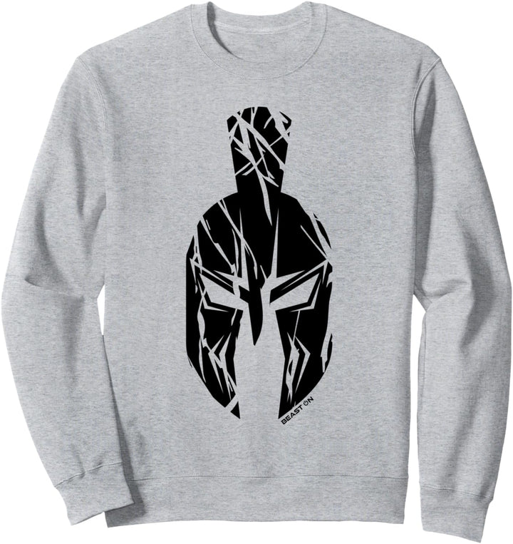 Grosser Spartaner Helm Gym Motiv Gladiator Helm Fitness Motiv Sweatshirt