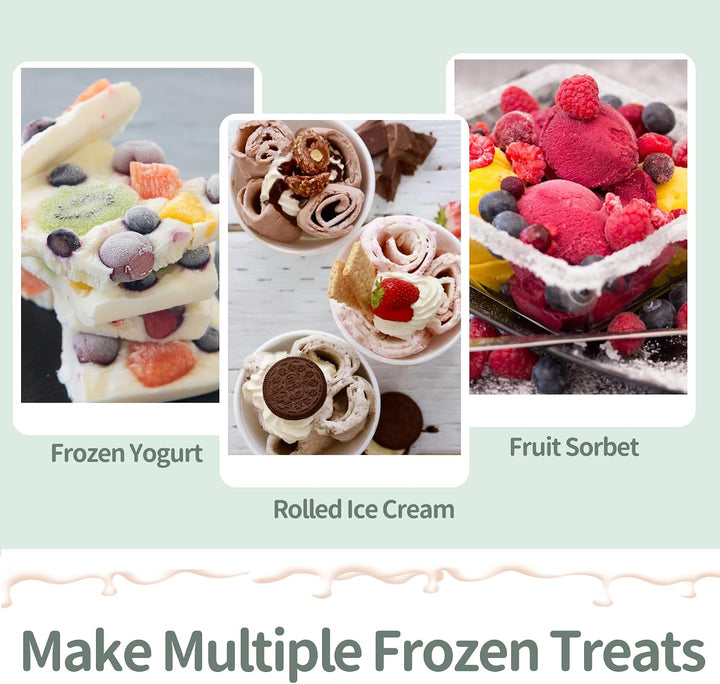 Eisplatte Lila, Rolled Ice Cream Maker mit 2 Spateln, DIY Set für Zuhause, Lila