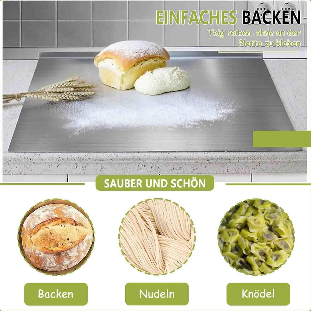 Edelstahl Schneidebrett 304- Edelstahl Knetplatte zum Kneten von Pizza, Brot, Kuchen, Edelstahlschne