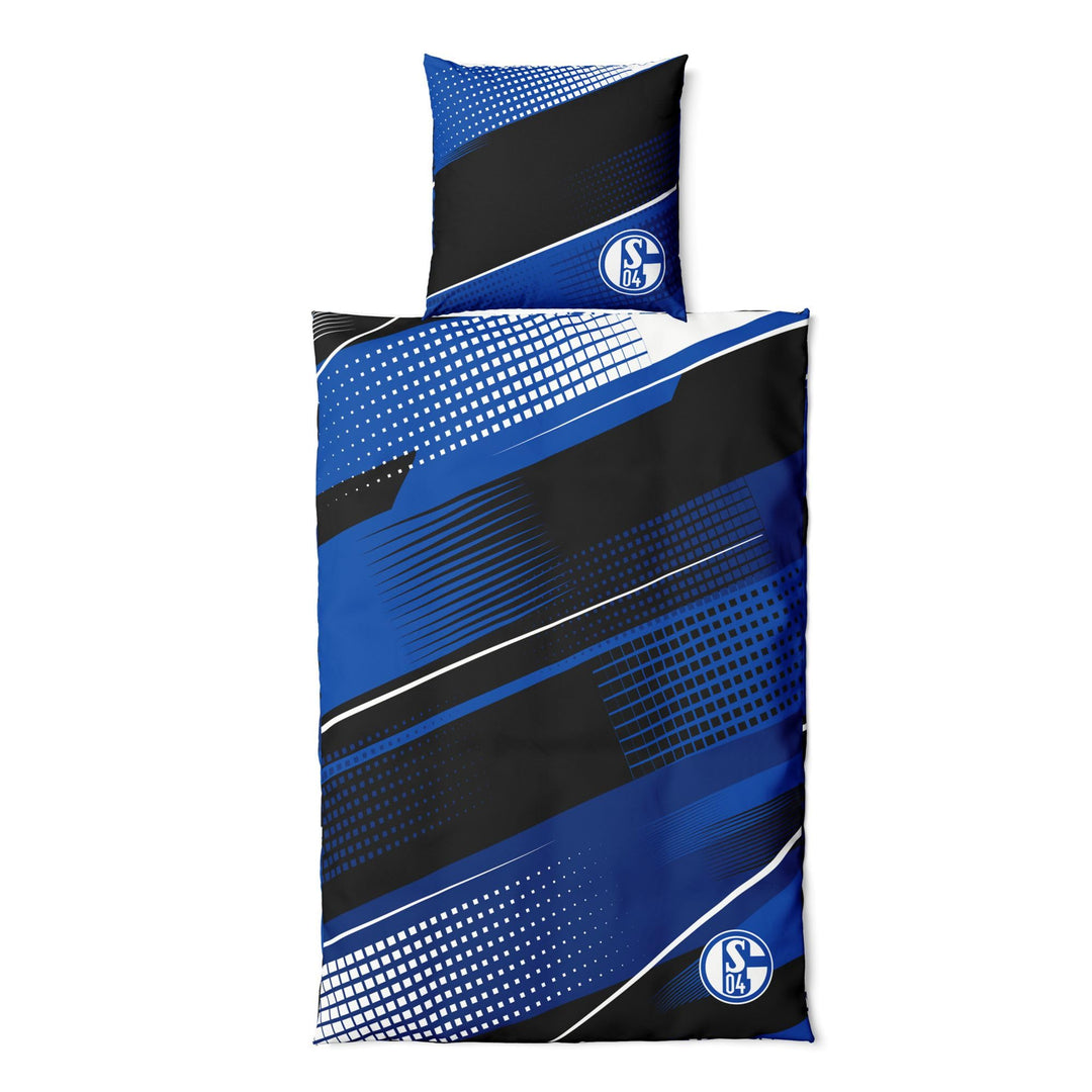 FC Schalke 04 Bettwäsche schwarz blau ca. 200 x 135 cm (Decke), ca. 80 x 80 cm (Kissen), ca. 200 x 1