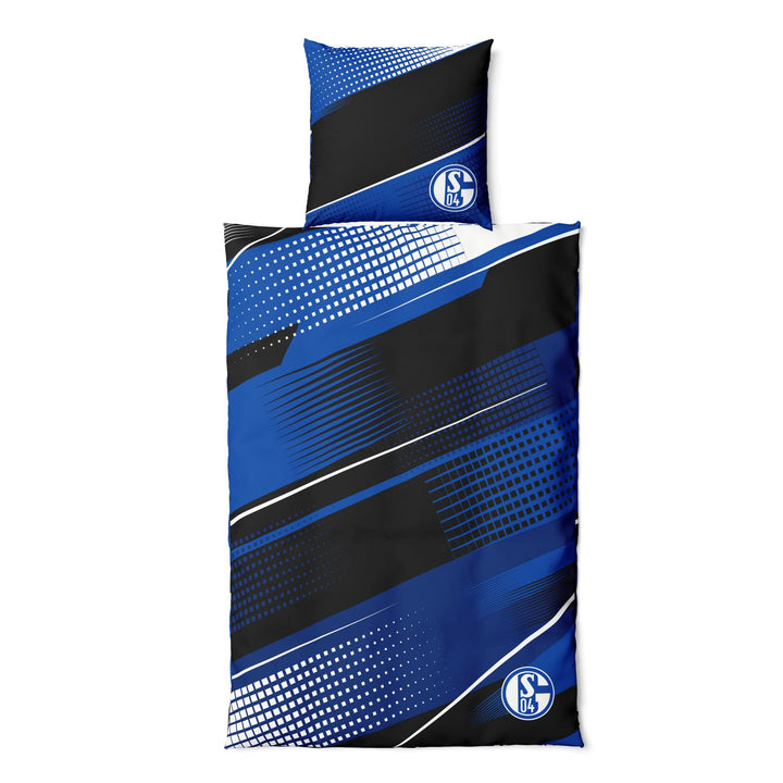 FC Schalke 04 Bettwäsche schwarz blau ca. 200 x 135 cm (Decke), ca. 80 x 80 cm (Kissen), ca. 200 x 1