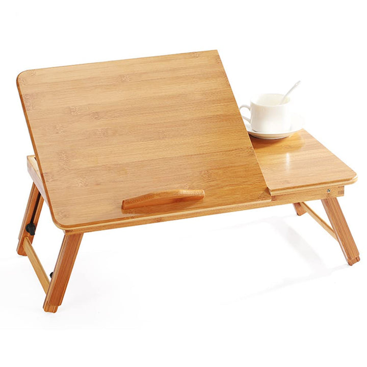 Klappbarer Betttisch, kleiner Laptoptisch aus Bambus, neigbarer Winkel, Tablett für Frühstück, Bettt