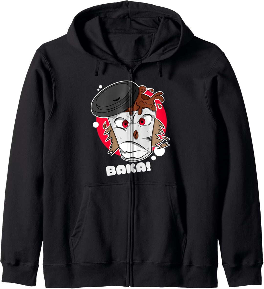 Wütender Kaffeebecher, Anime, Kawaii Baka Motiv Pastel Goth Kapuzenjacke