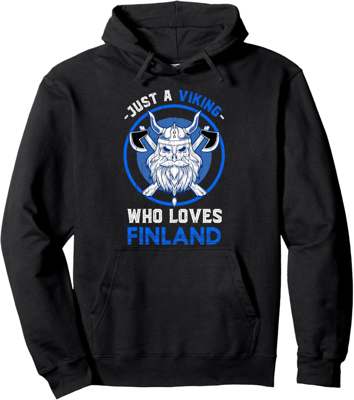 Nur ein Wikinger der Finnland liebt Skandinavier Finne Pullover Hoodie