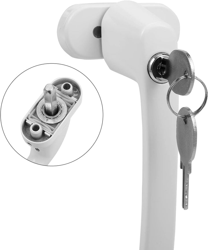 Eulenke Abschliessbarer Sicherheitsfenstergriff - 8er Set Weiss inkl. 16 Schlüssel und Schrauben - K