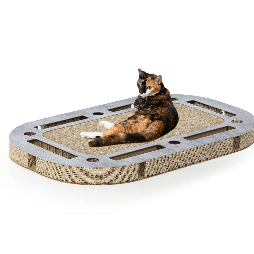 CanadianCat Company | XXL Katzenspielplatz ca. 85 x 54 x 5,8 cm mit integrierter Kratzpappe Katzensp