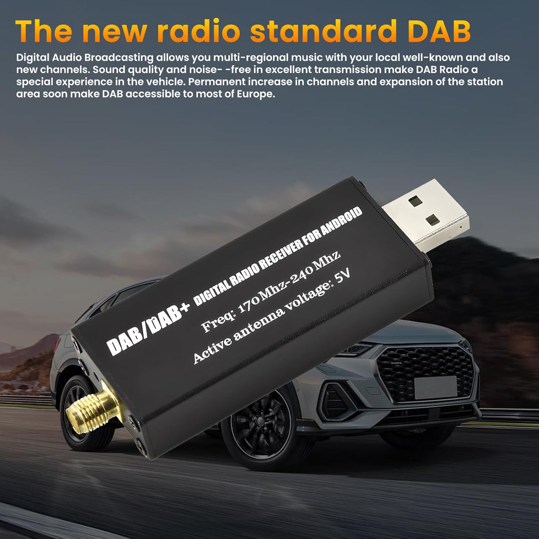 DAB DAB+ Empfänger für Android Autoradio, DAB Box für Digitalradioempfänger DAB+ Tuner mit Antenne,