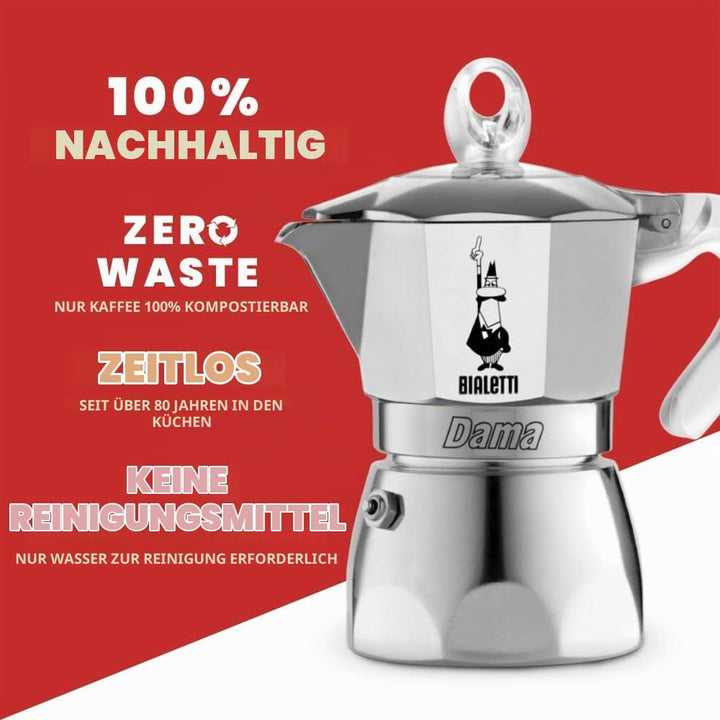 Bialetti DAMA Pure Ice Kaffeebereiter, 1 Tassen, Nicht induktionsgeeignet, 1 Tassen (67 ml), Alumini